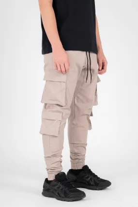 6 POCKETS CARGO PANTS - STONE