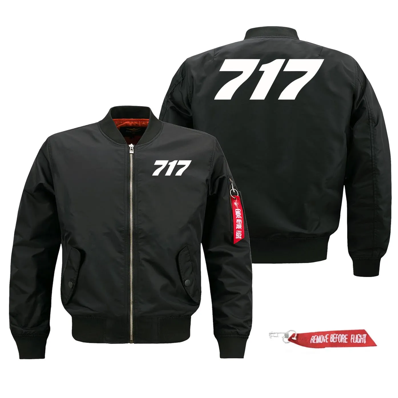 717 Flat Text Designed Pilot Jackets (Customizable)