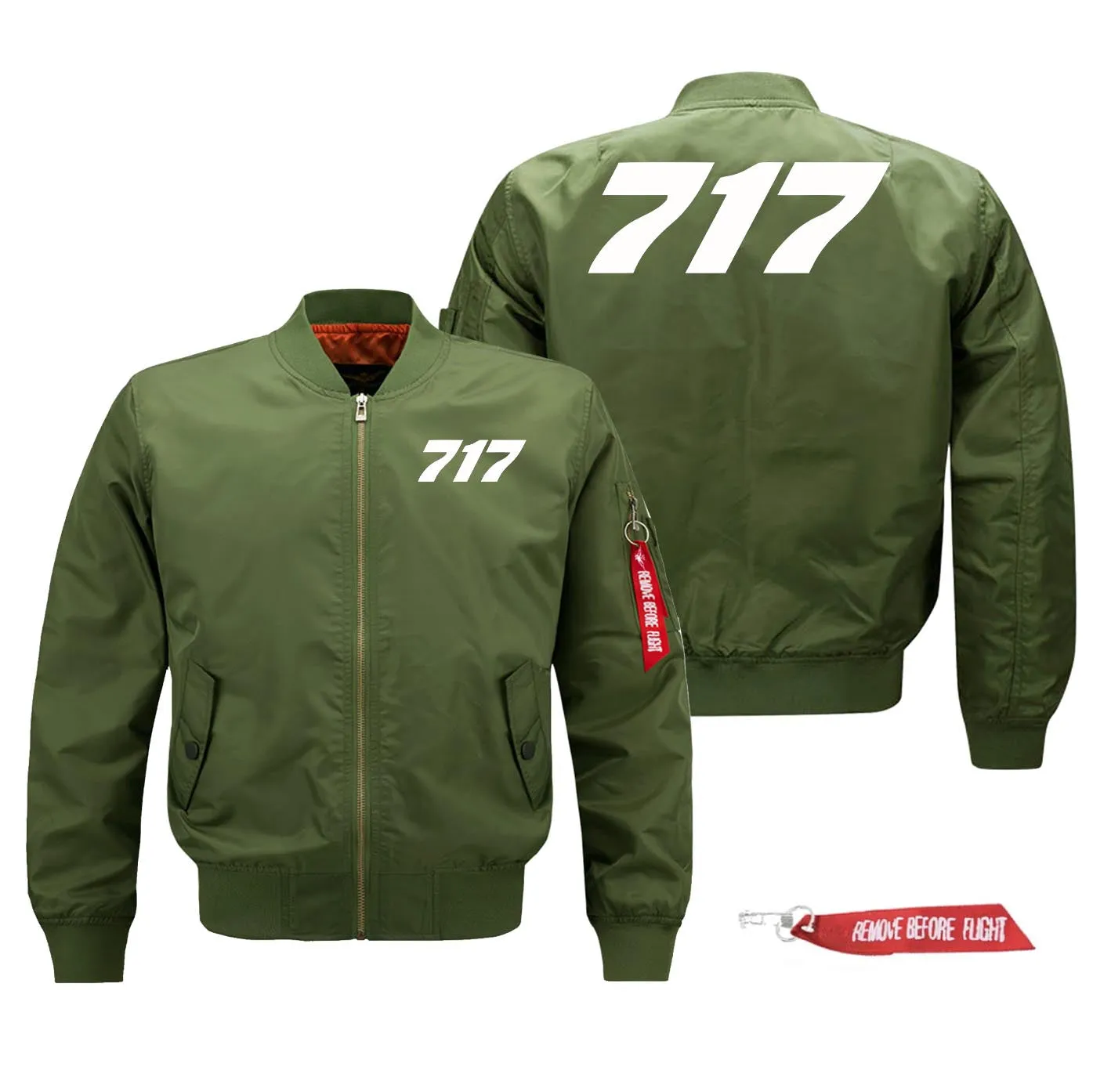 717 Flat Text Designed Pilot Jackets (Customizable)