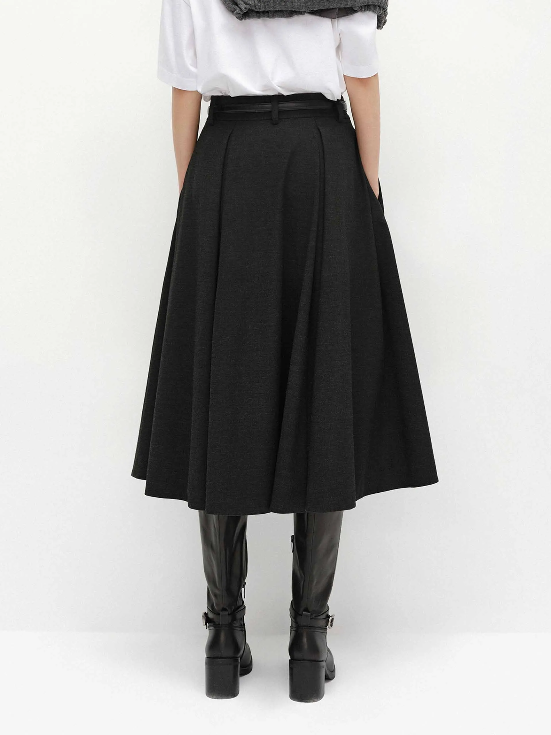 A-line Cut Pleated Skirt