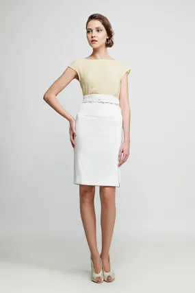 ALPINIA WHITE PENCIL SKIRT