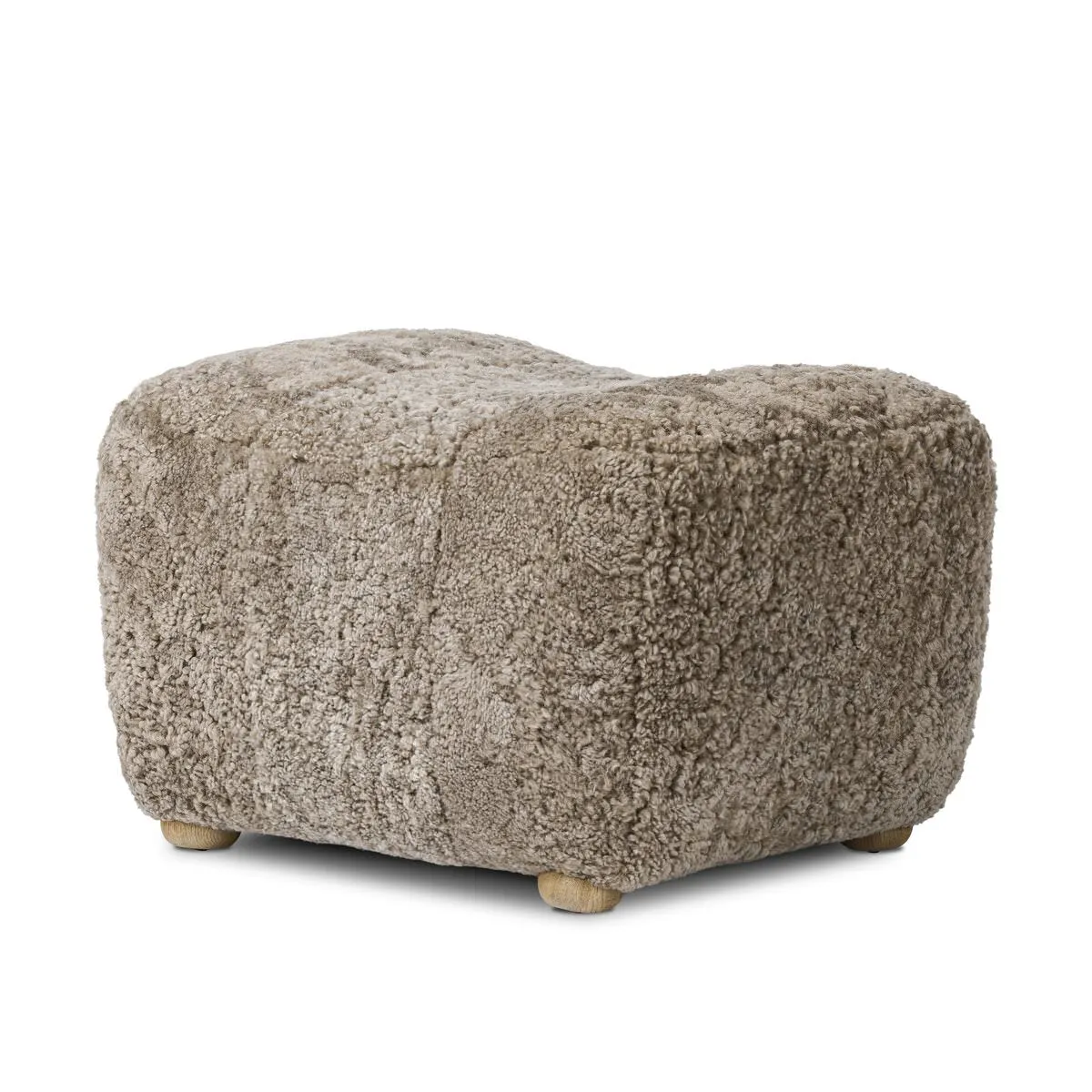 Amber Lewis x Four Hands Oslo Ottoman in Taupe Shearling