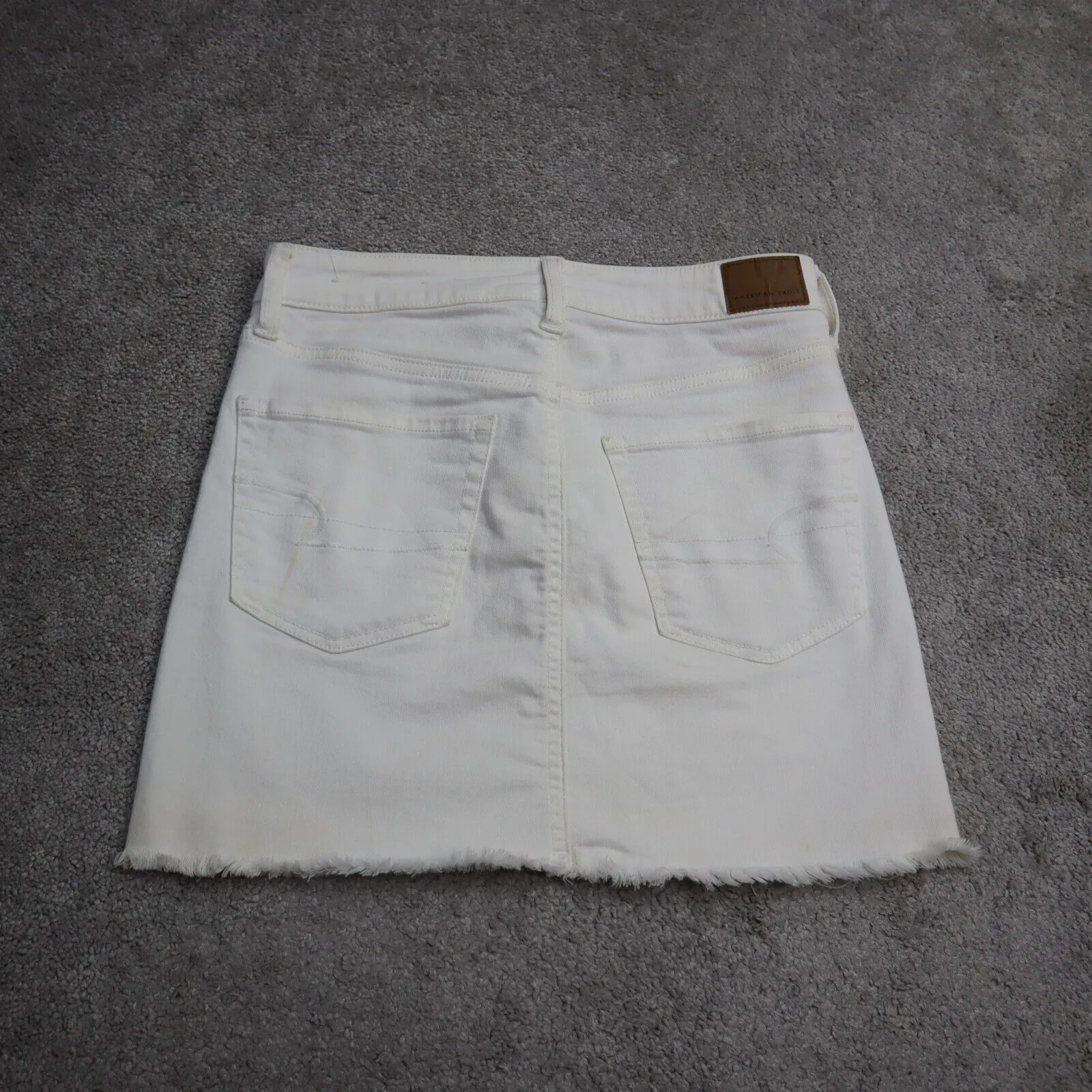 American Eagle Womens Straight & Pencil Skirt Stretch Flat Front White SZ 2 Reg