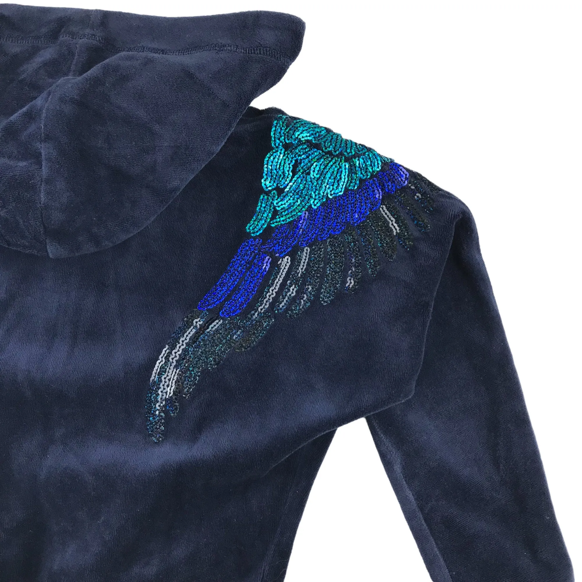 Angels Face tracksuit set 4-5 years navy blue velour sequin details