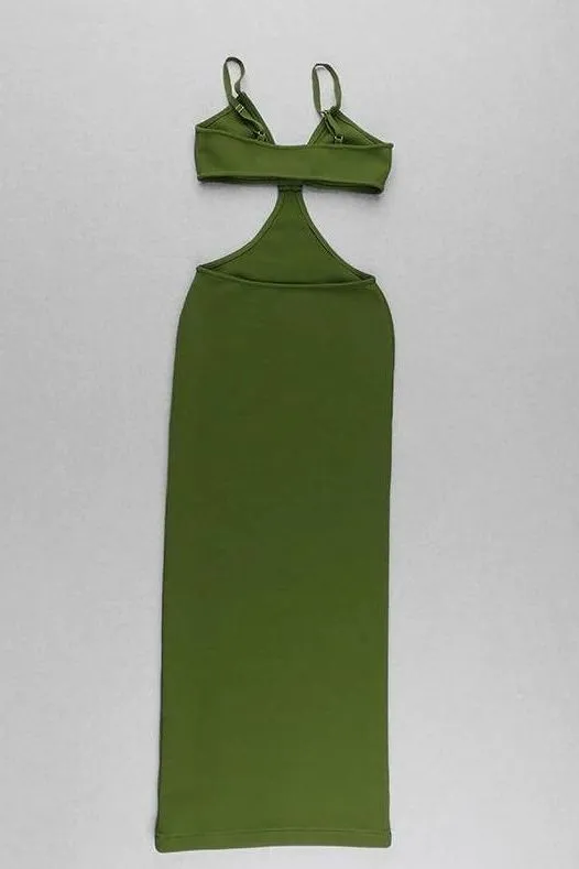 Aria Bodycon Day Maxi Dress - Emerald Green