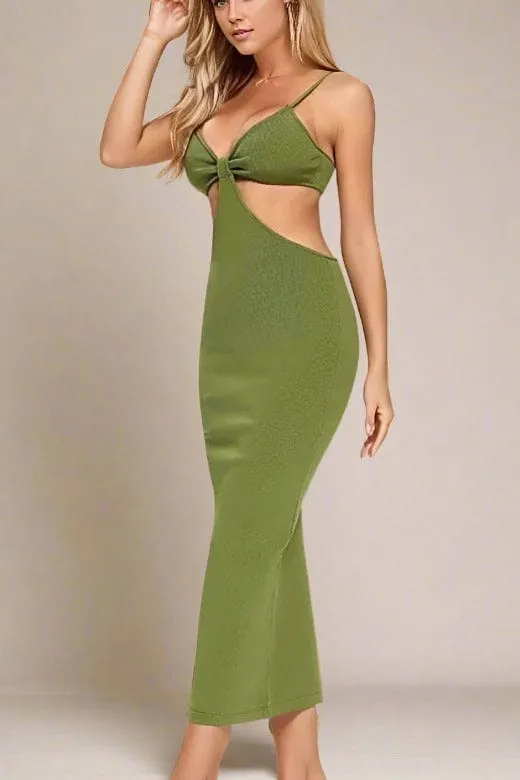 Aria Bodycon Day Maxi Dress - Emerald Green