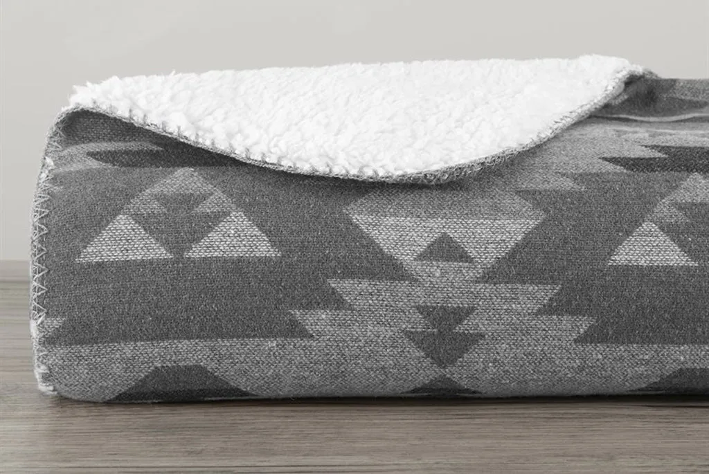 Aztec Design Throw - Gray