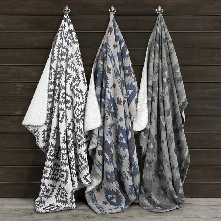 Aztec Design Throw - Gray