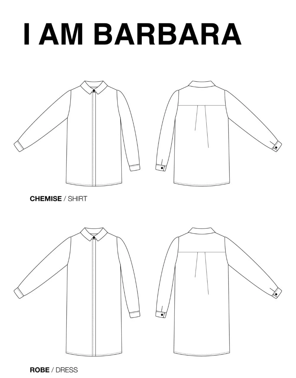 Barbara Shirt & Dress Sewing Pattern, I AM Patterns