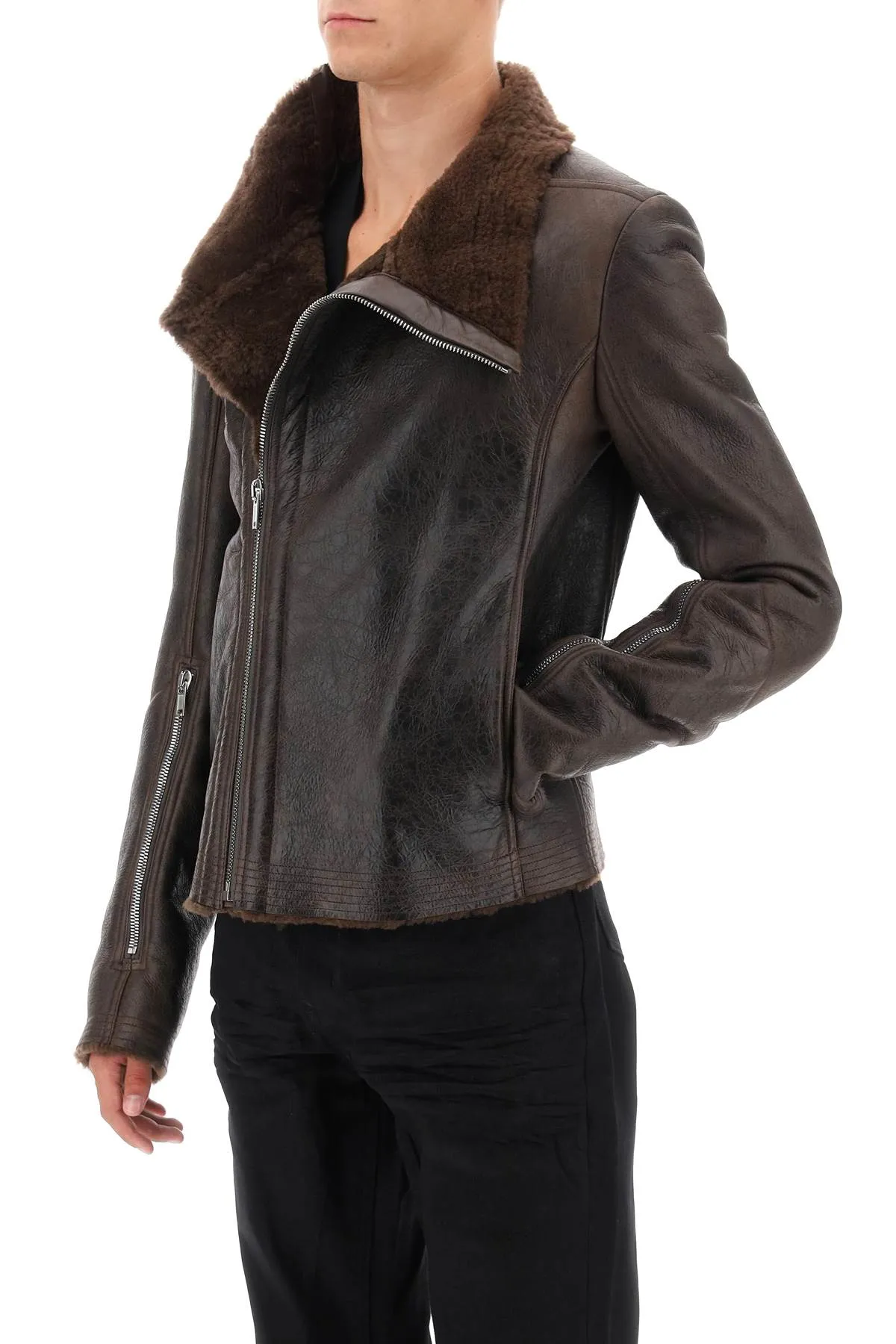 'bauhaus' shearling biker jacket