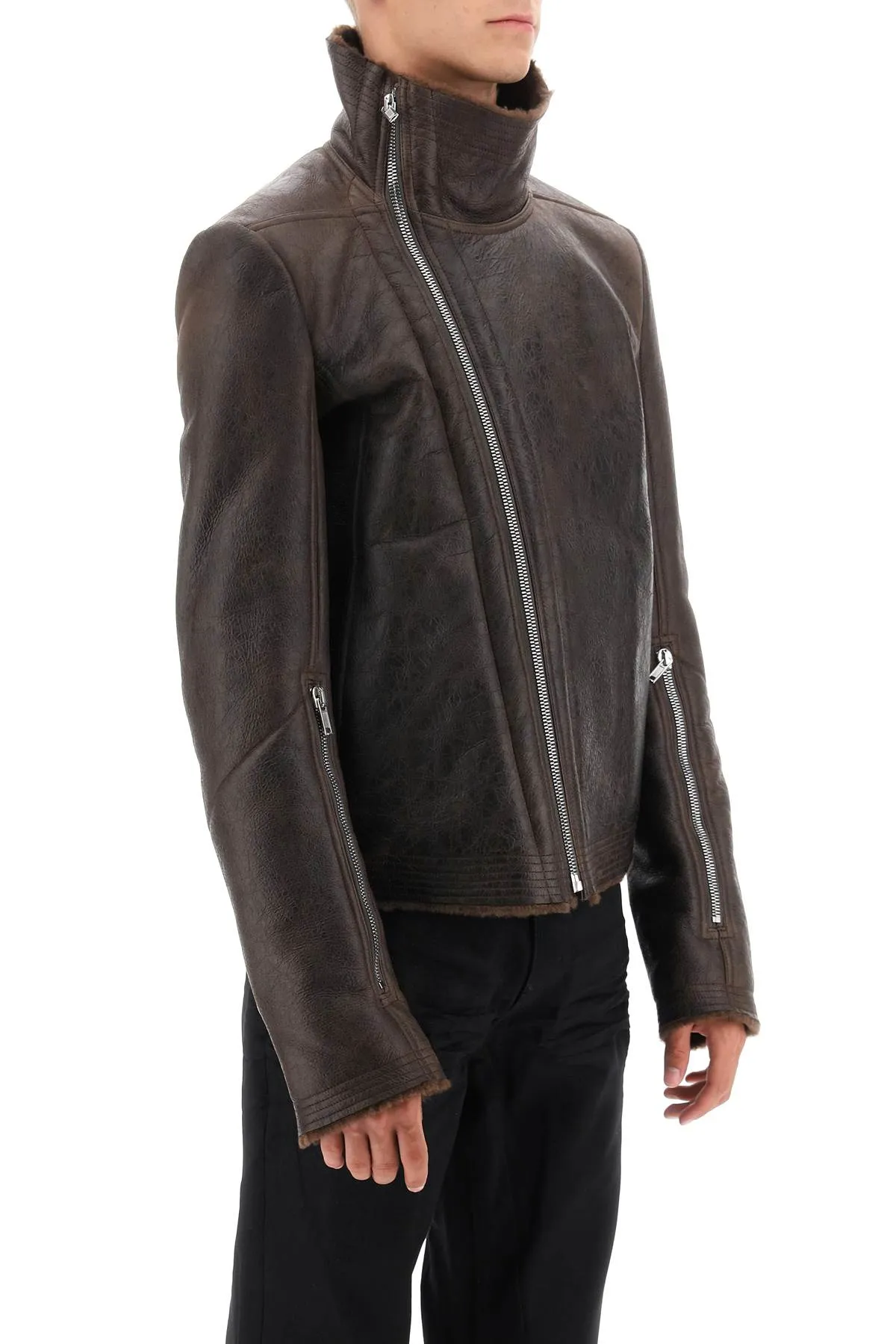 'bauhaus' shearling biker jacket