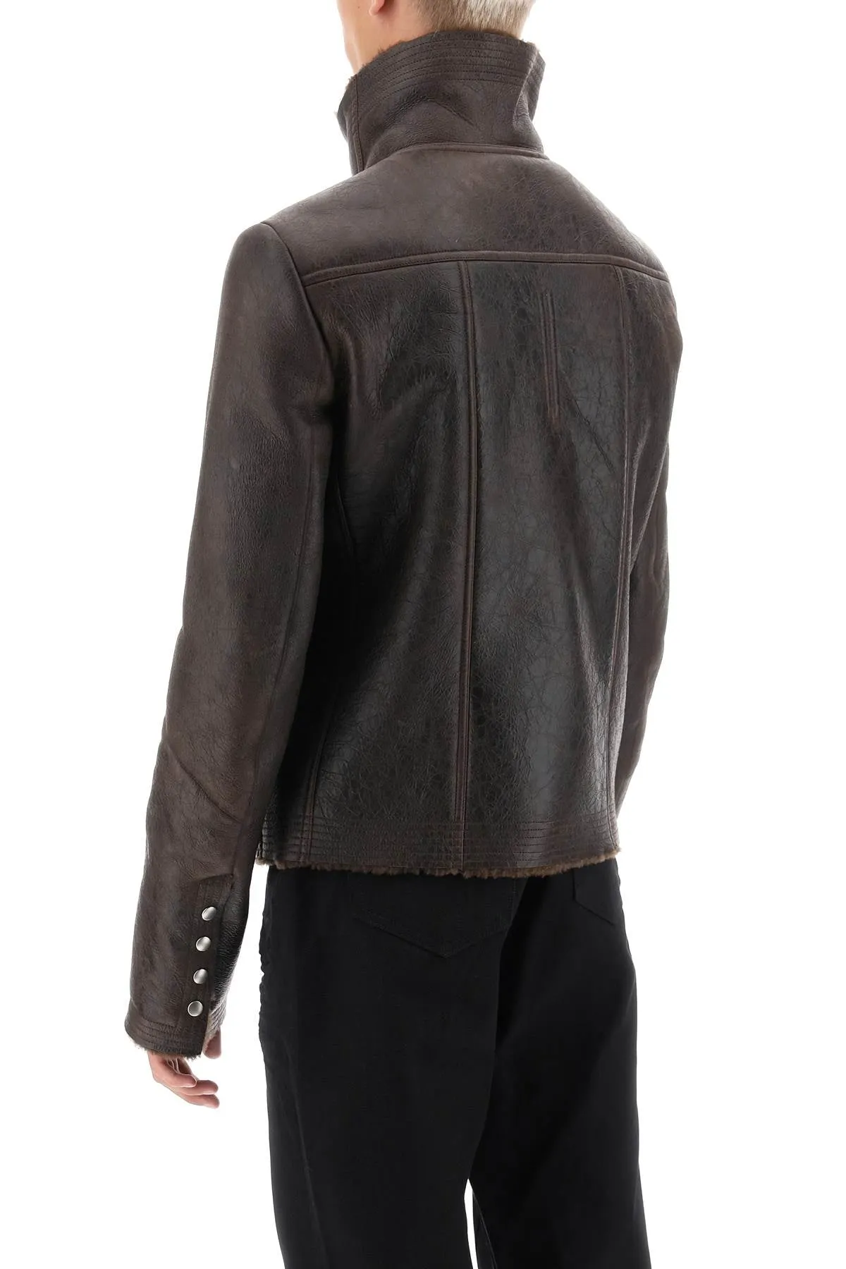 'bauhaus' shearling biker jacket