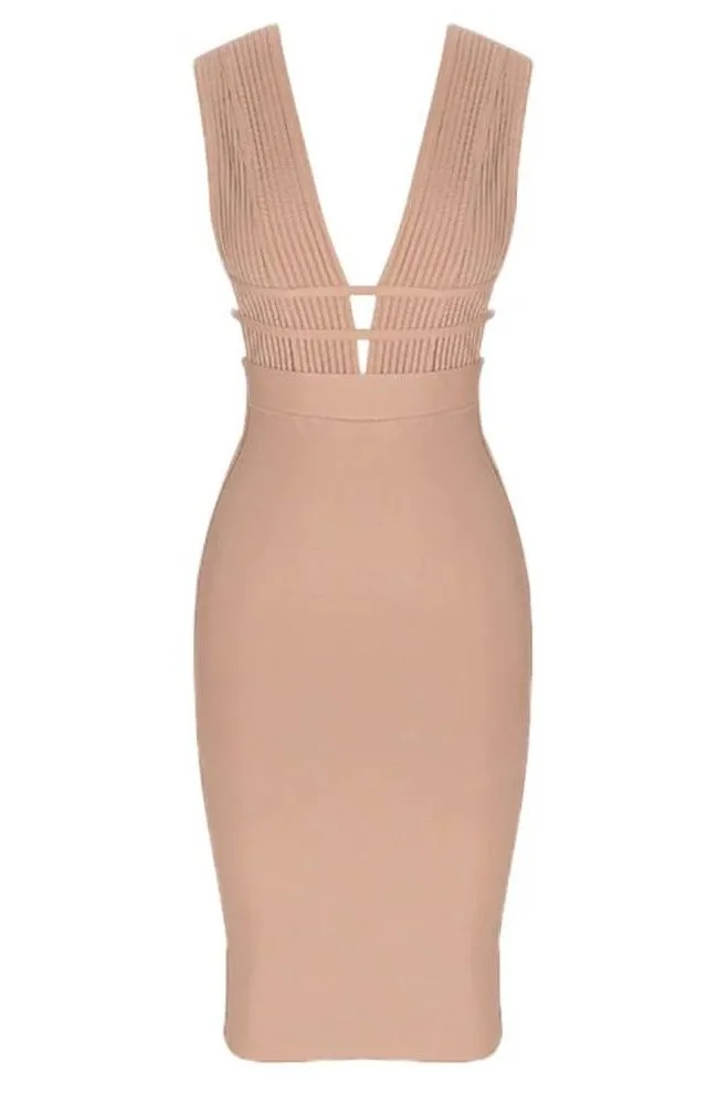 Bay Bandage Dress - Nude