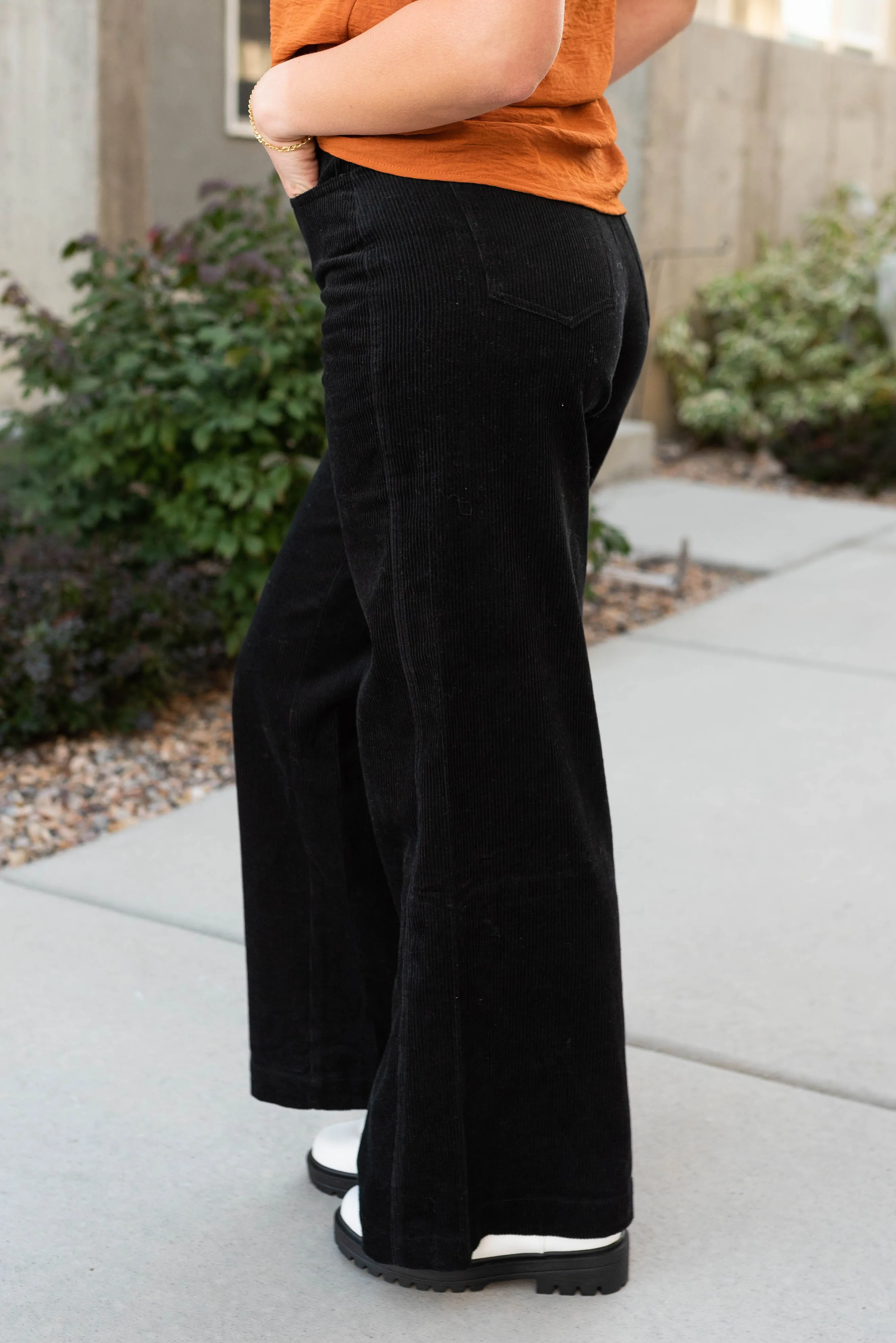 Becky Black Corduroy Pants