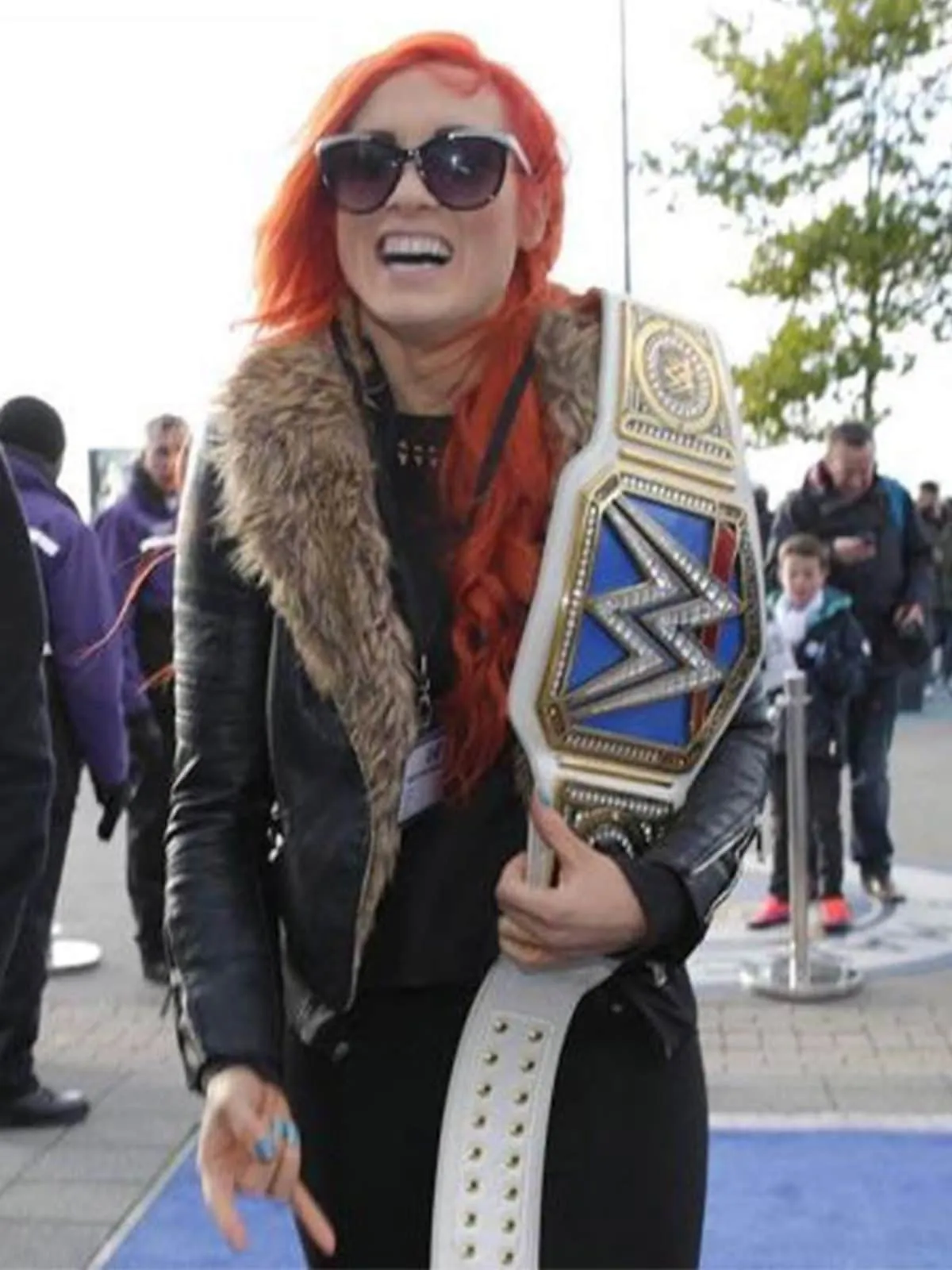 BECKY LYNCH WWE FUR SHEARLING JACKET