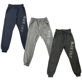 Boys Joggers Plain Basic Stretch Cotton Jogging Bottoms Tracksuit Kids