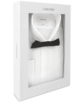 Calvin Klein X Men's Slim Fit French Cuff Tuxedo Shirt, White,13 1/2