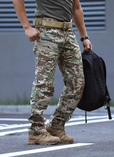 Cargo Pants Men Khaki Black Camouflage