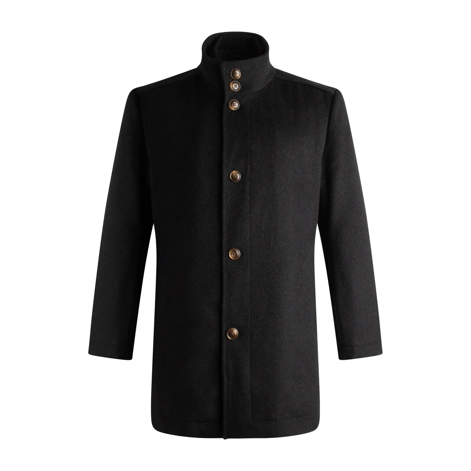 Cashmere Blend 6-Button Coat with Zip-Out Wind Blocker in Charcoal by Viyella