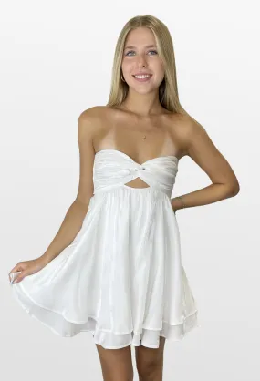 Celebrate With a Twist Strapless Dress