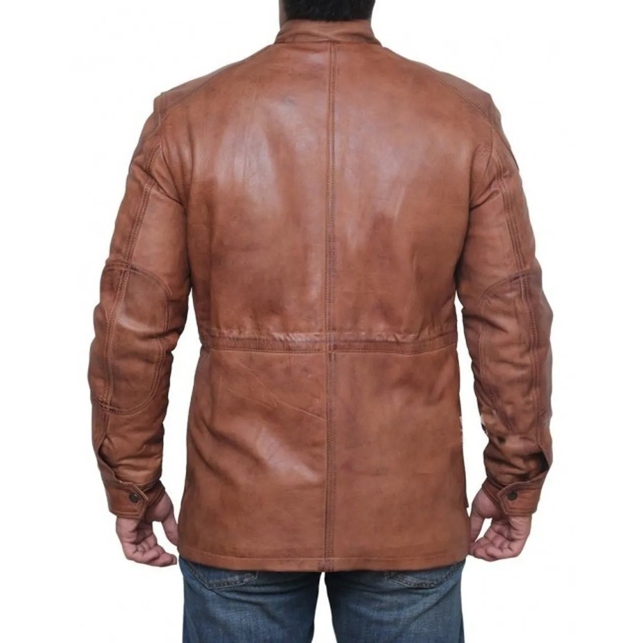 Chocolate Brown Panther Four Pocket Leather Jacket