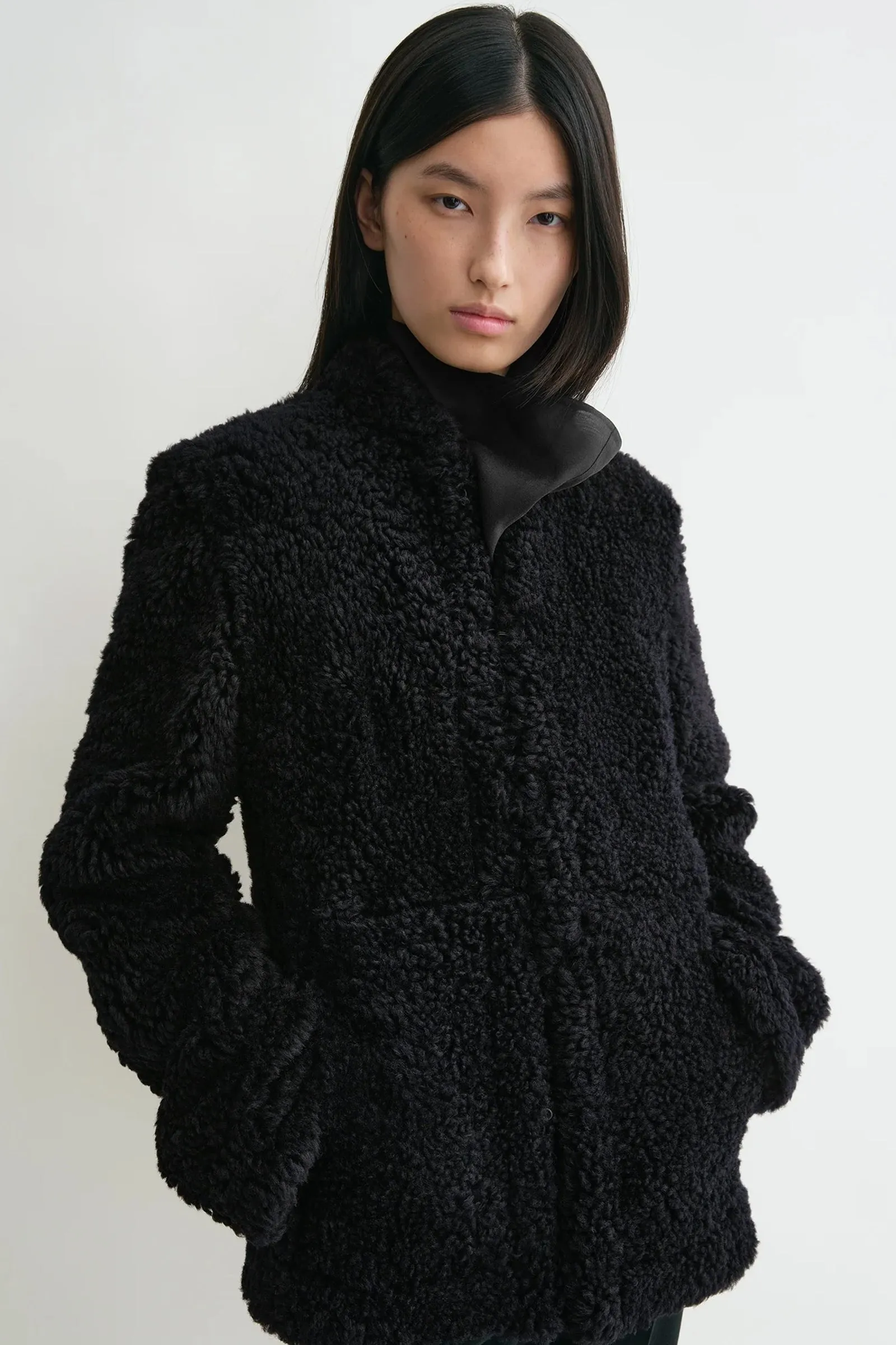 Cinched Shearling Jacket