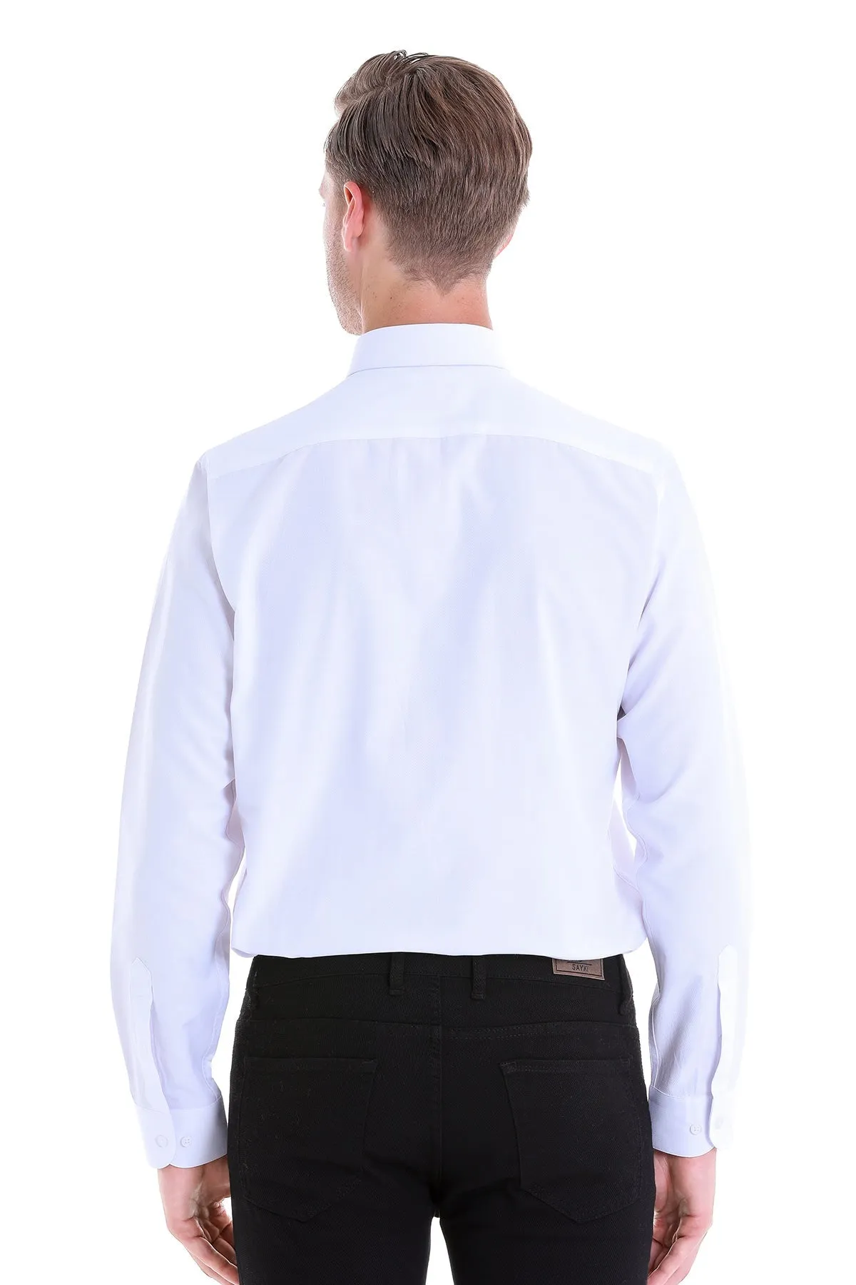 Comfort Fit Cotton Blend White Dress Shirt