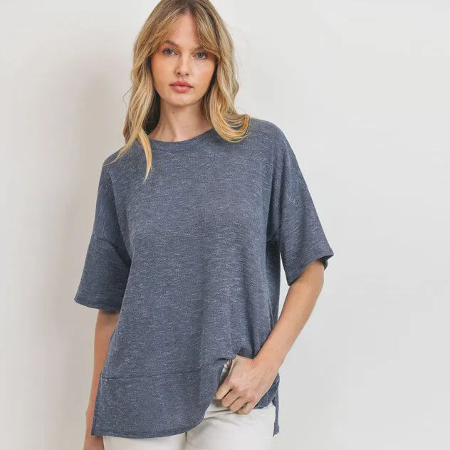 Comfy Slub Knit Tunic Top