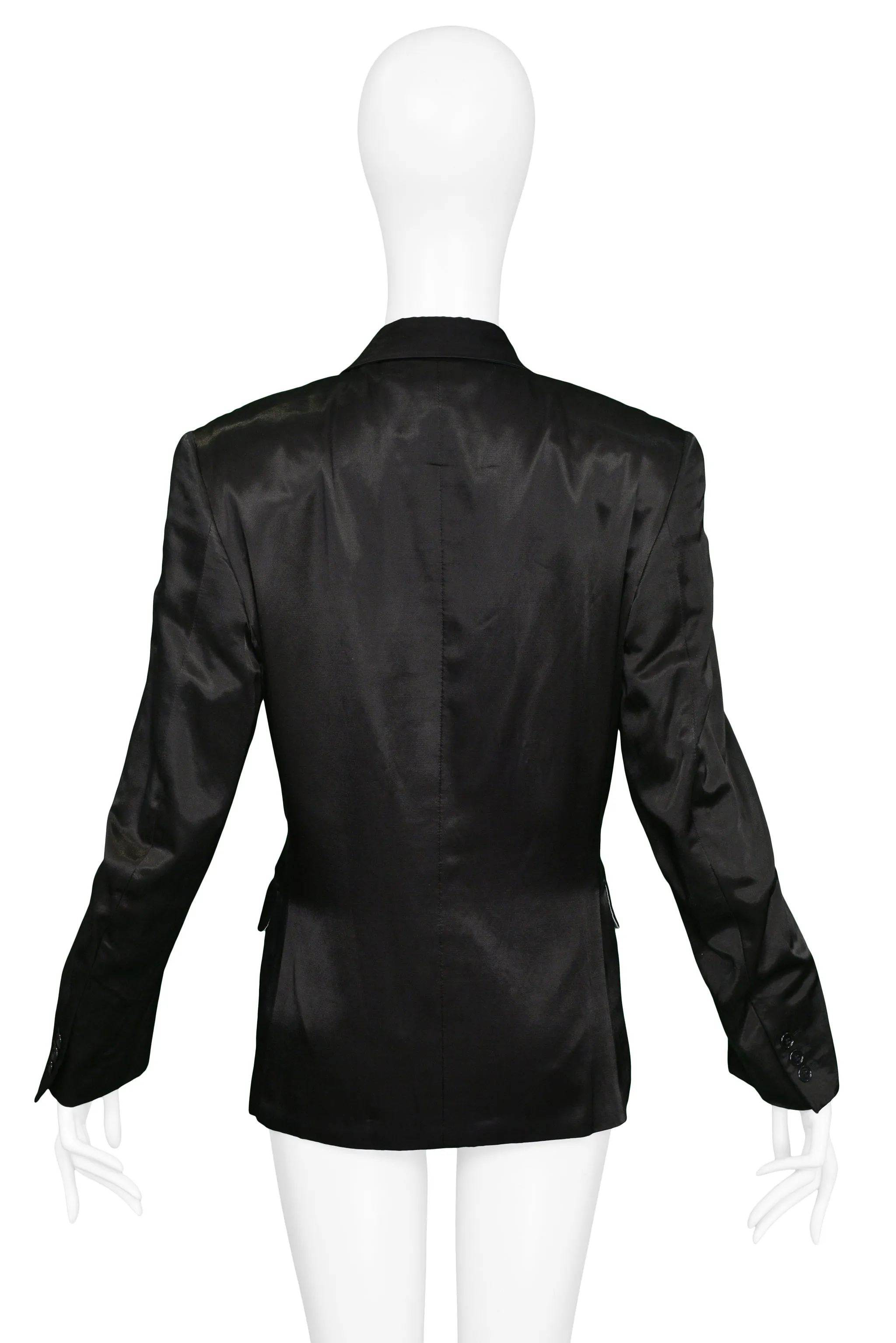 COMME DES GARCONS CLASSIC BLACK SATIN BLAZER