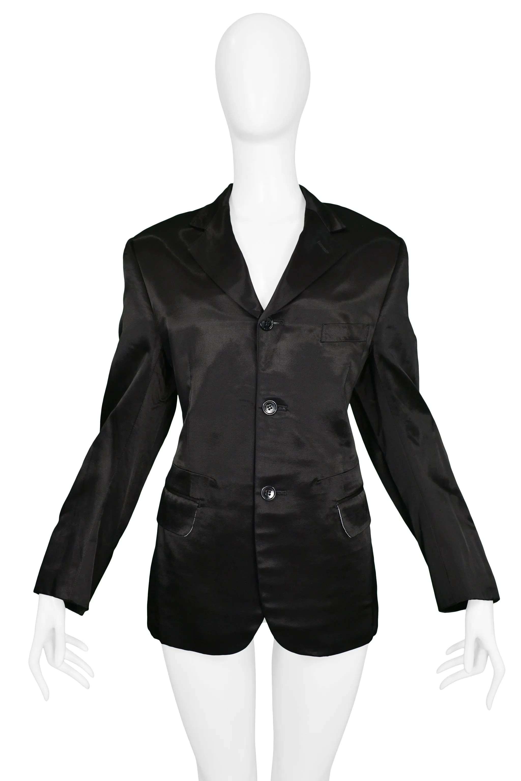 COMME DES GARCONS CLASSIC BLACK SATIN BLAZER