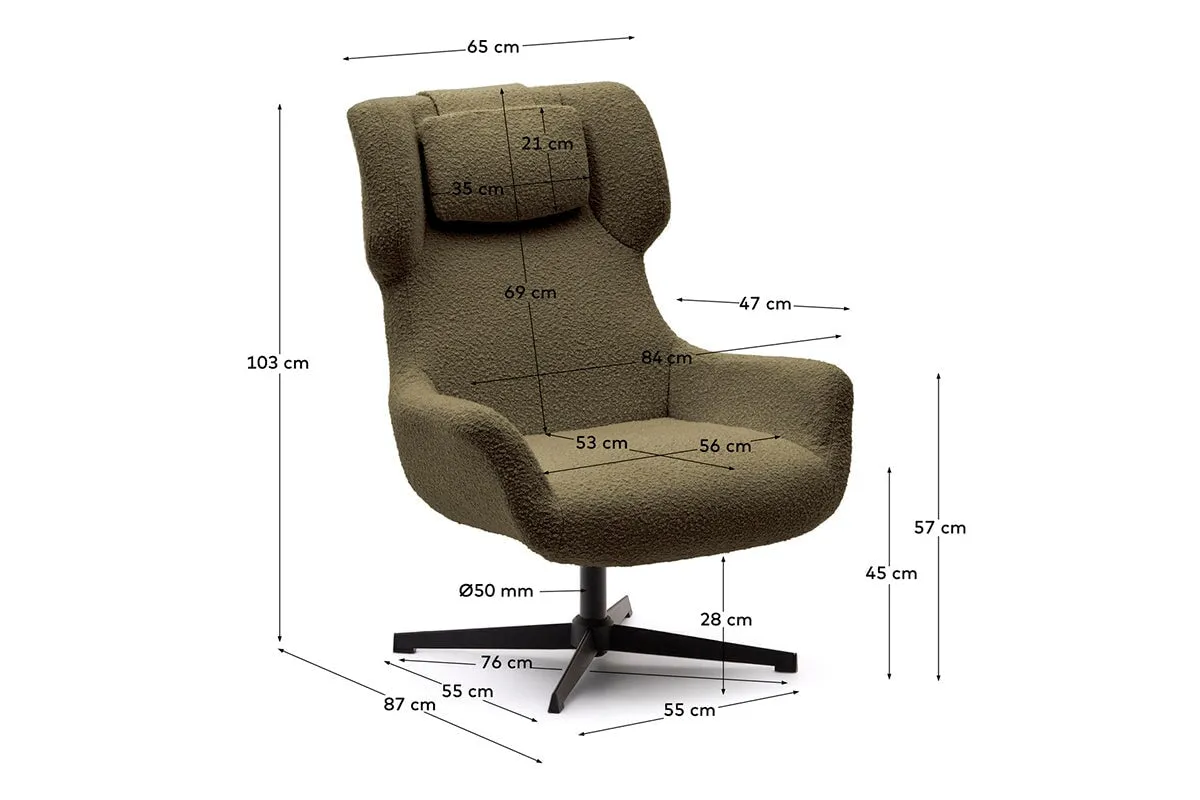 Como Zalin Armchair - Shearling Fabric [Shearling Fabric]