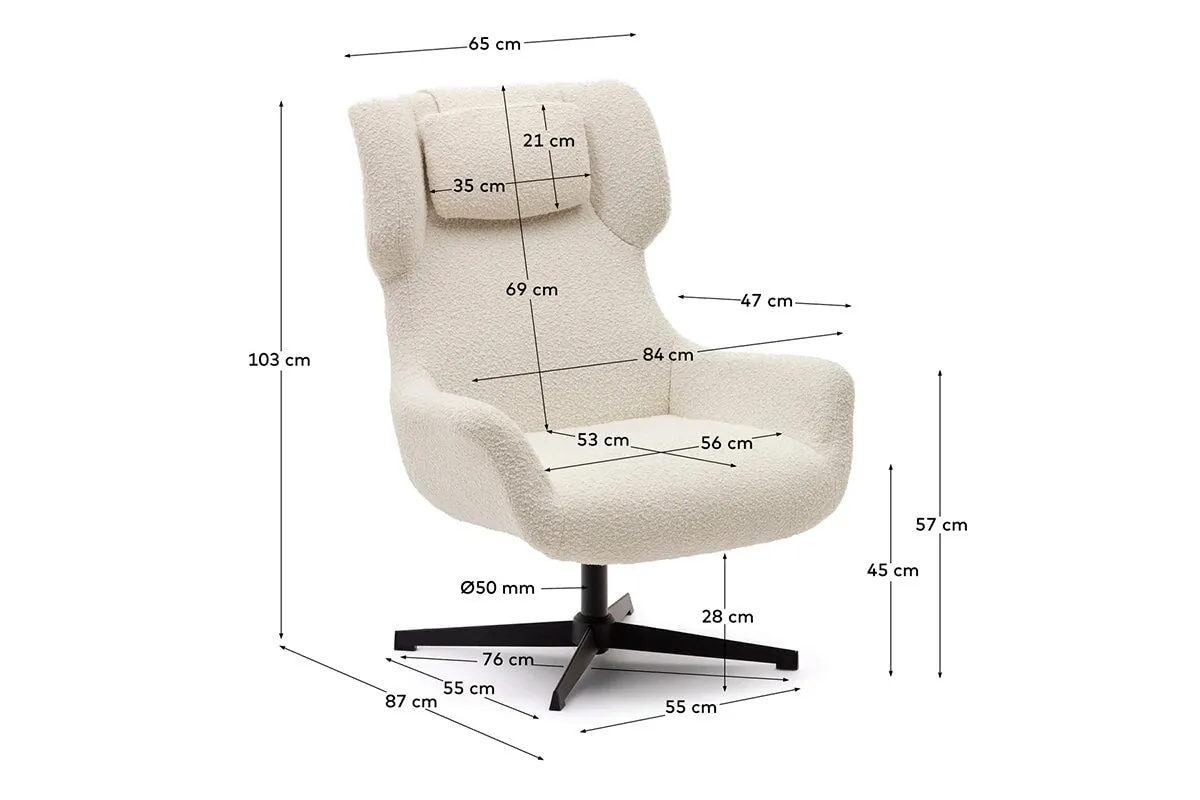 Como Zalin Armchair - Shearling Fabric [Shearling Fabric]