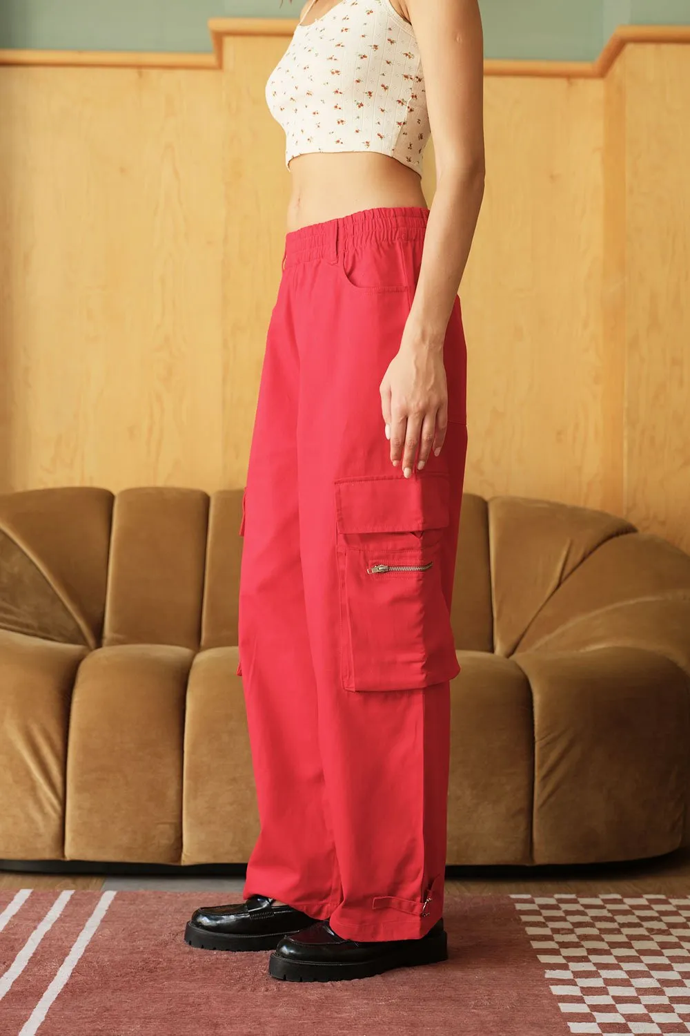 Crimson Cargo Pants