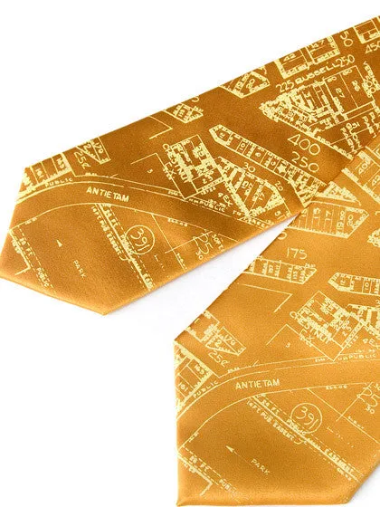 Detroit Map Silk Tie. Historic Eastern Market Necktie