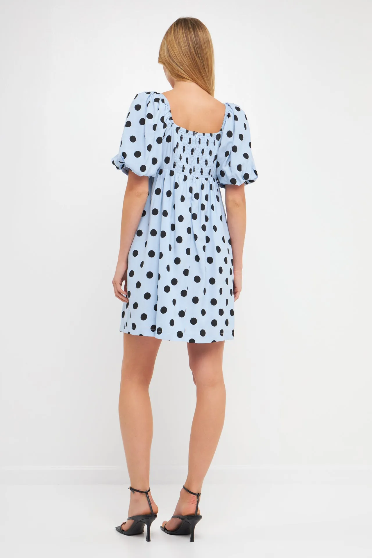 Dotted Babydoll Mini Dress