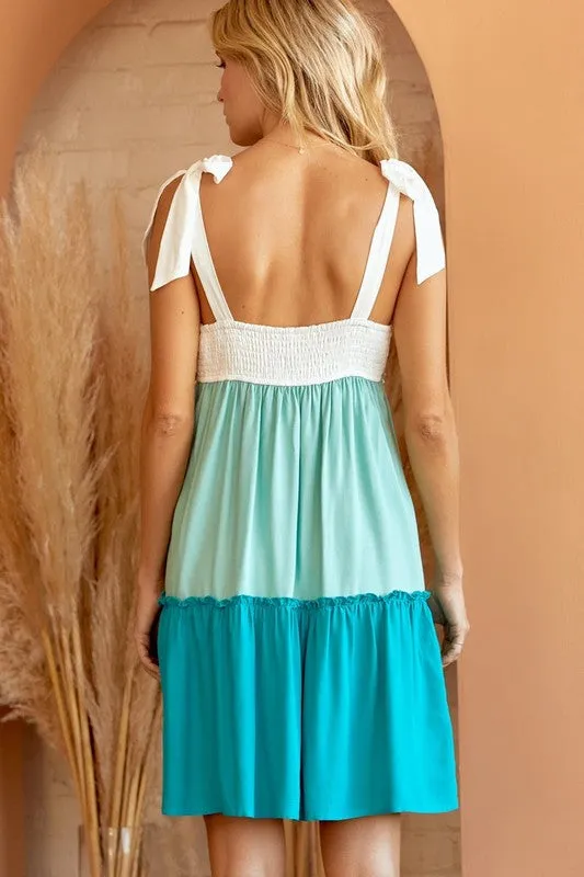 Emerald Tiered Babydoll Woven Dress - Final Sale