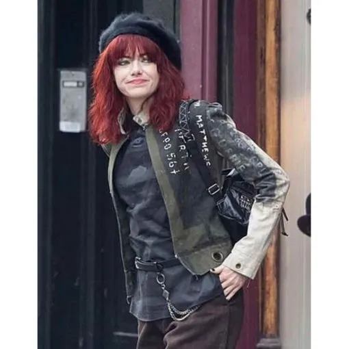 Emma Stone Black Cotton Jacket