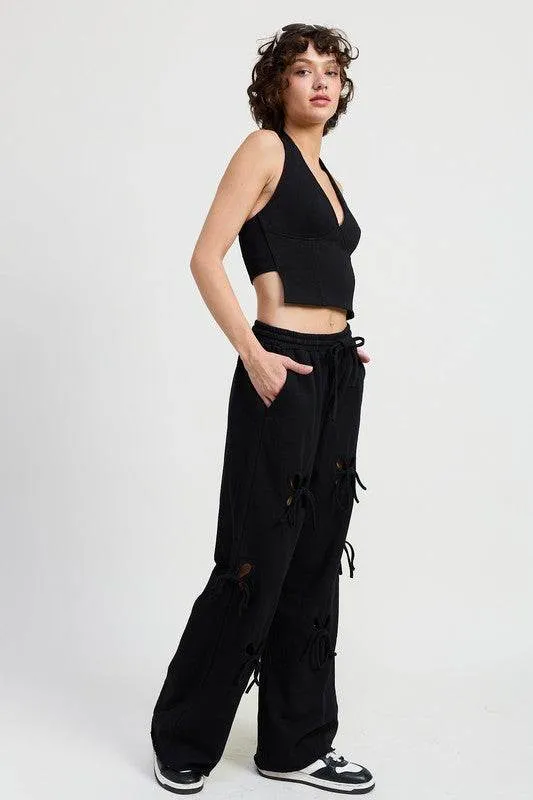 Emory Park French Terry Pants With Cutout Detail