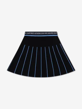 Emporio Armani Girls Pleated Skirt In Navy