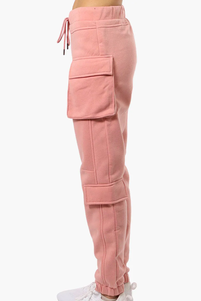 Fahrenheit Tie Waist 4 Pocket Cargo Joggers - Pink