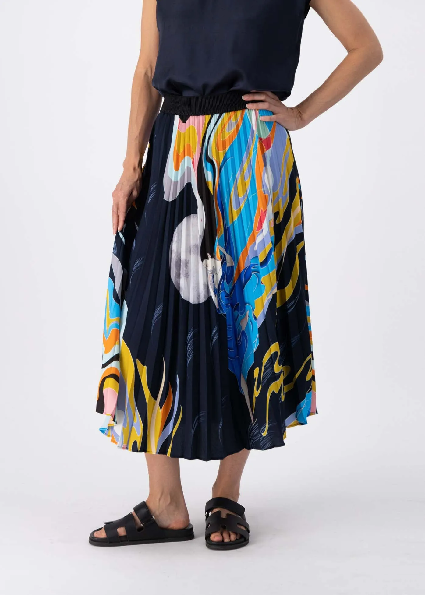 Faith Pleated Skirt Navy