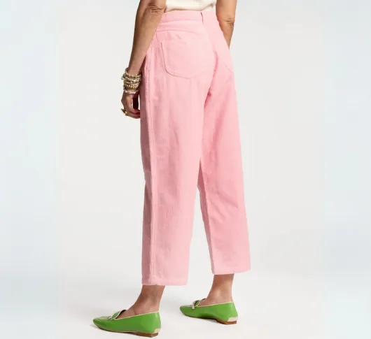 Frances Valentine - Janecord Wide Leg Corduroy Pant in Pink