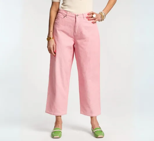 Frances Valentine - Janecord Wide Leg Corduroy Pant in Pink