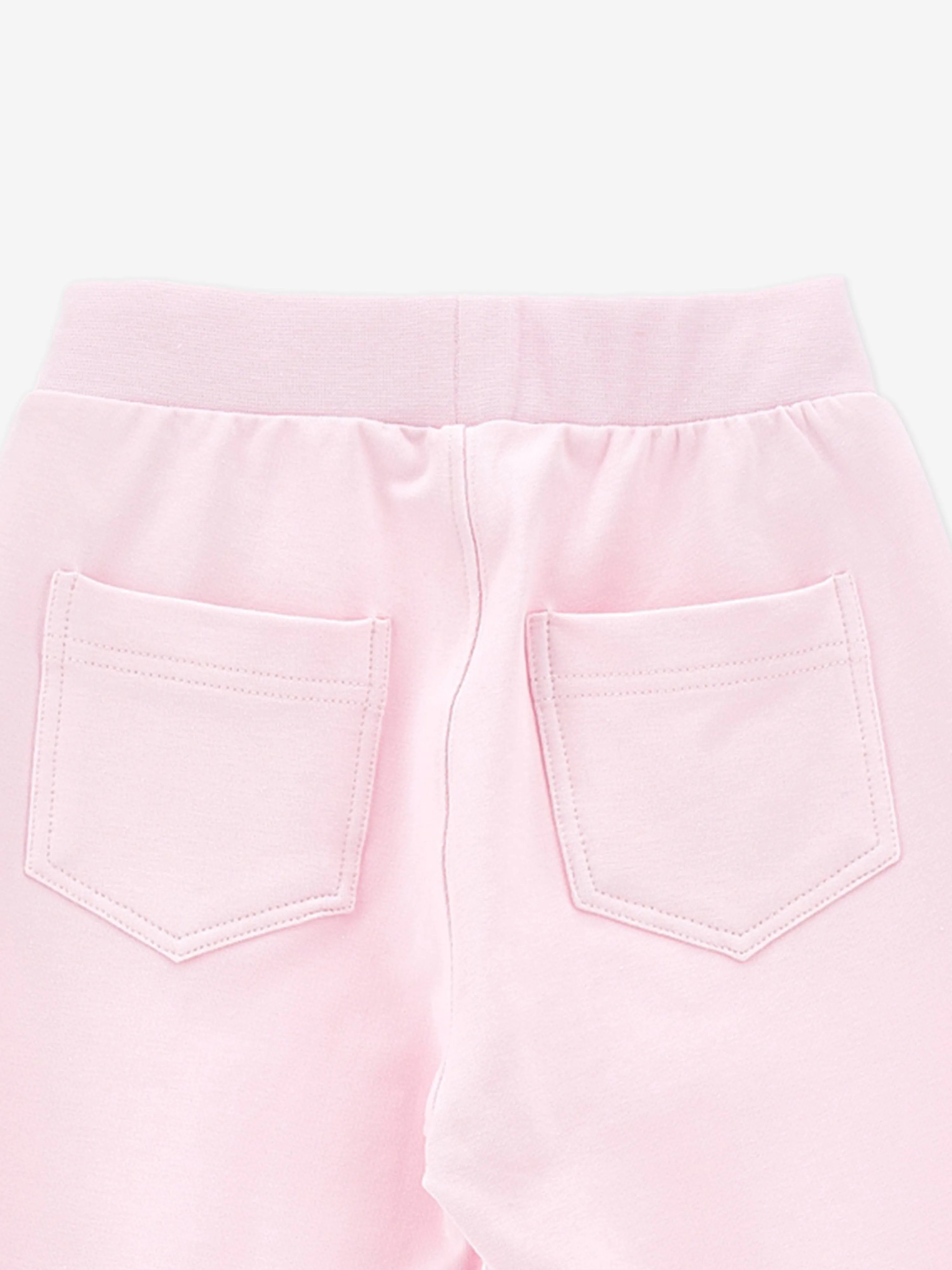 Girls Embroidered Peach Blossom Joggers in Pink