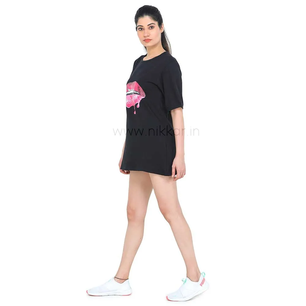 Glossy Lip T Shirt Dress