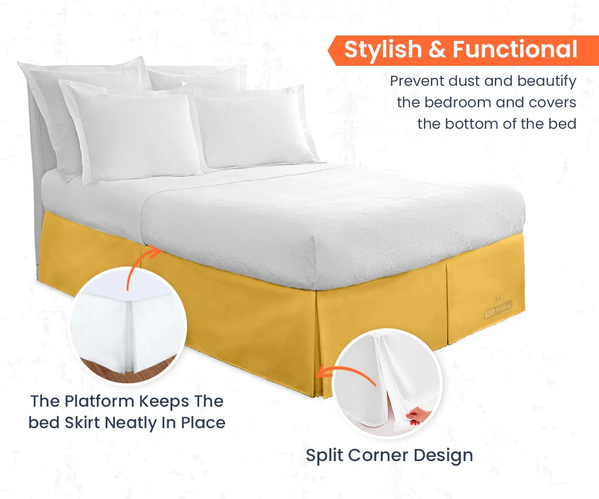 GOLDEN PLEATED BED SKIRT