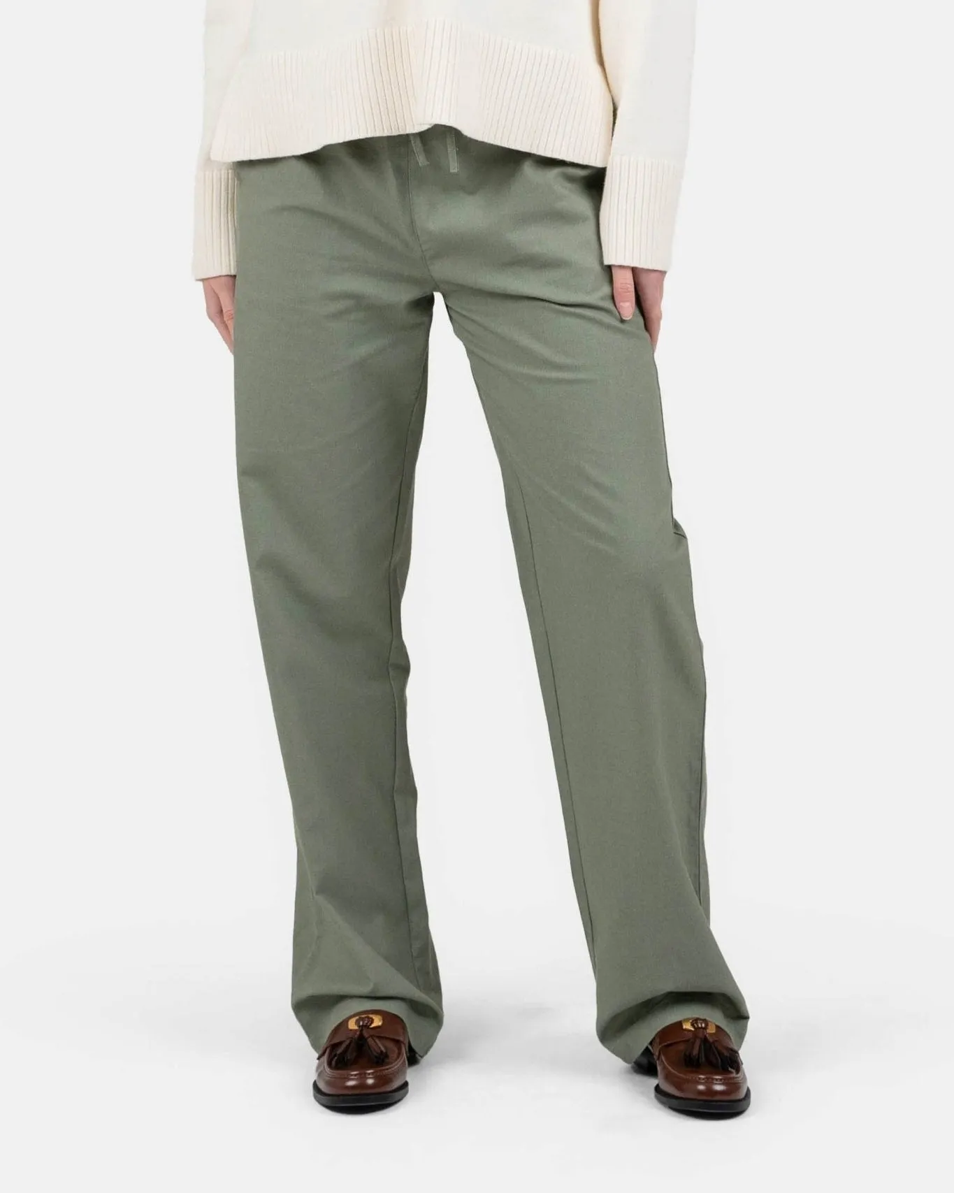 Heavyweight Linen Pants High-waisted Army