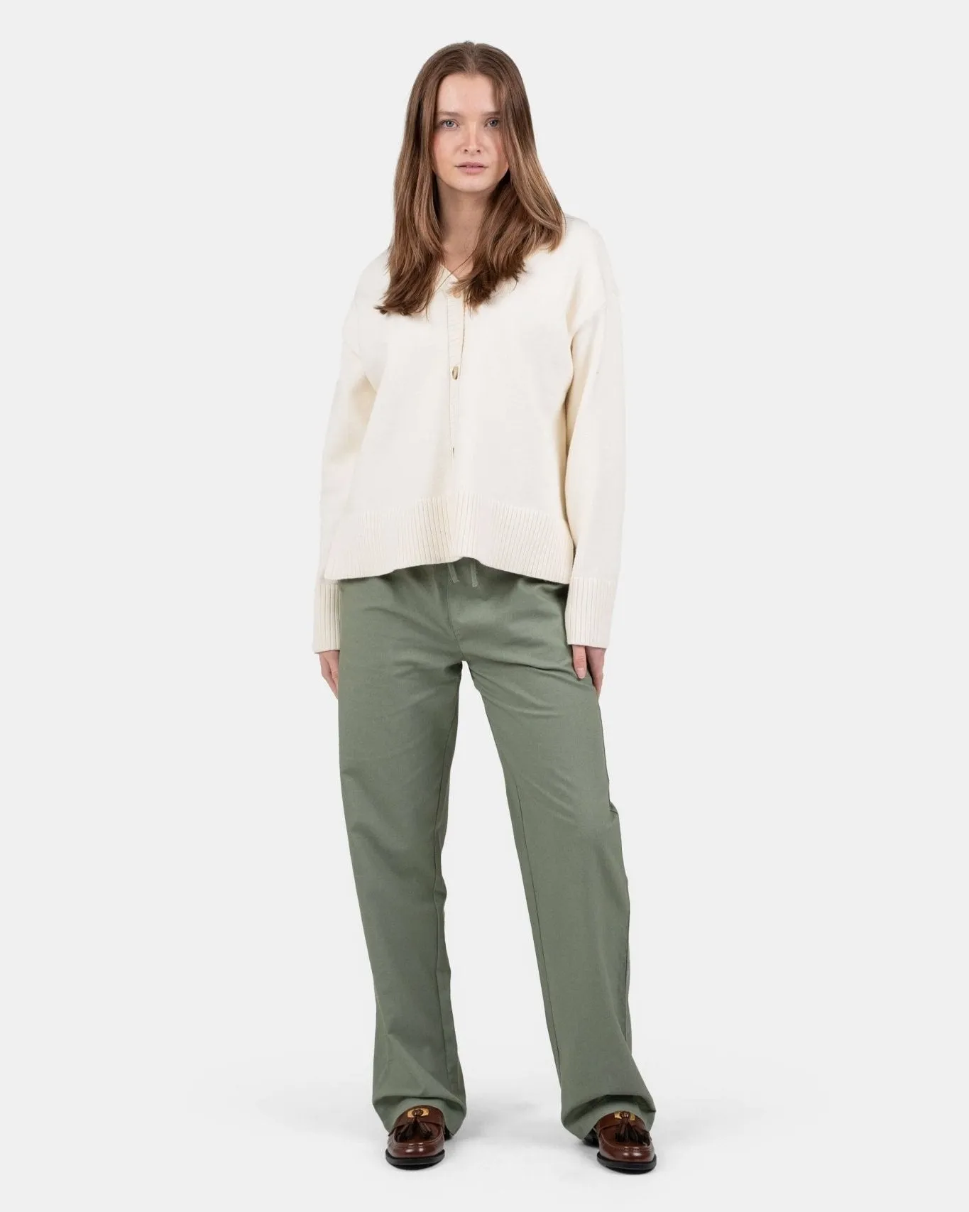 Heavyweight Linen Pants High-waisted Army