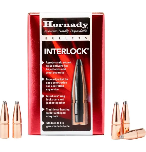 Hornady 30 Cal 180gr Interlock Projectiles - 100pk