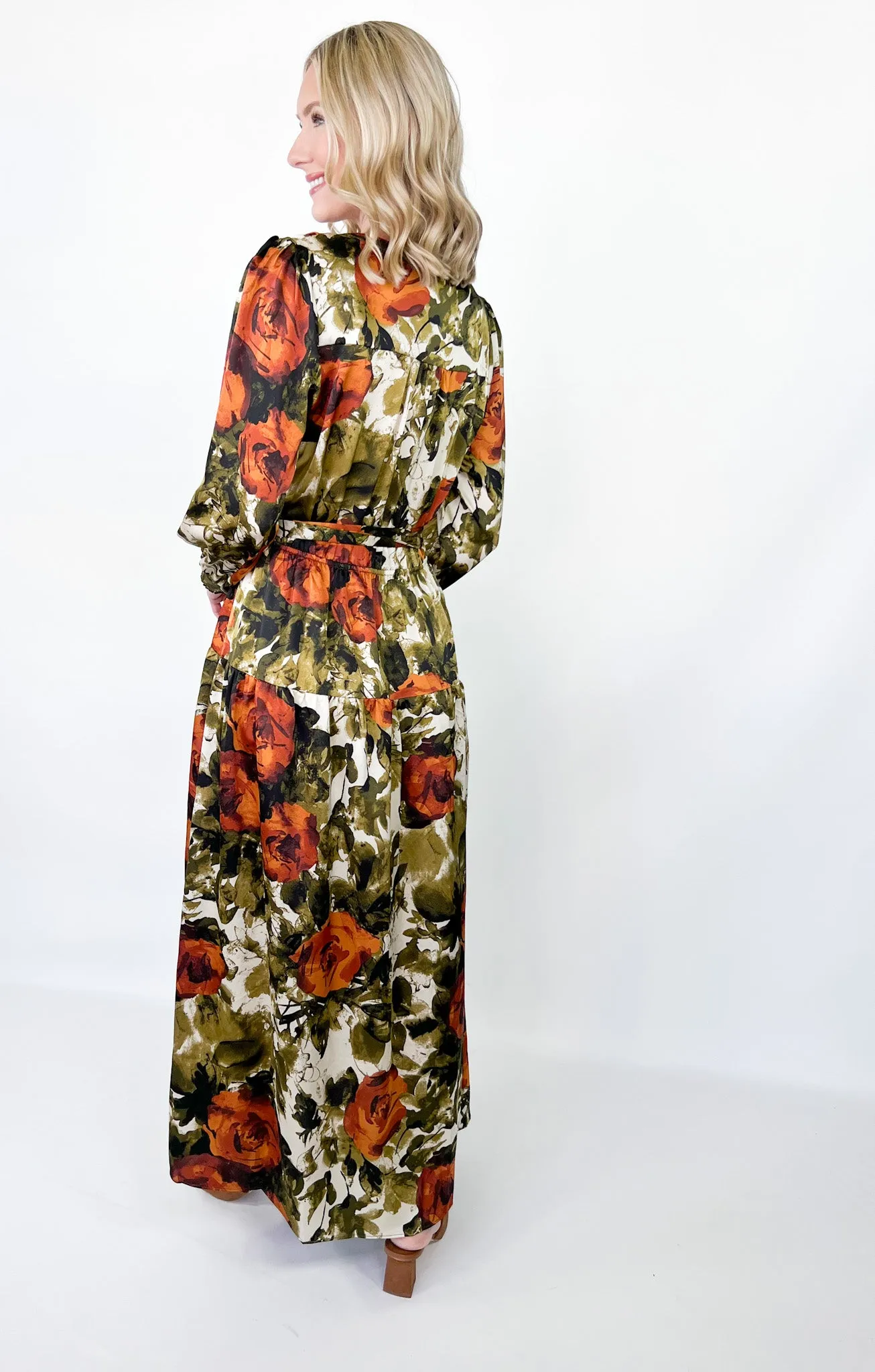 Isabel - Long Sleeve Printed Maxi Dress